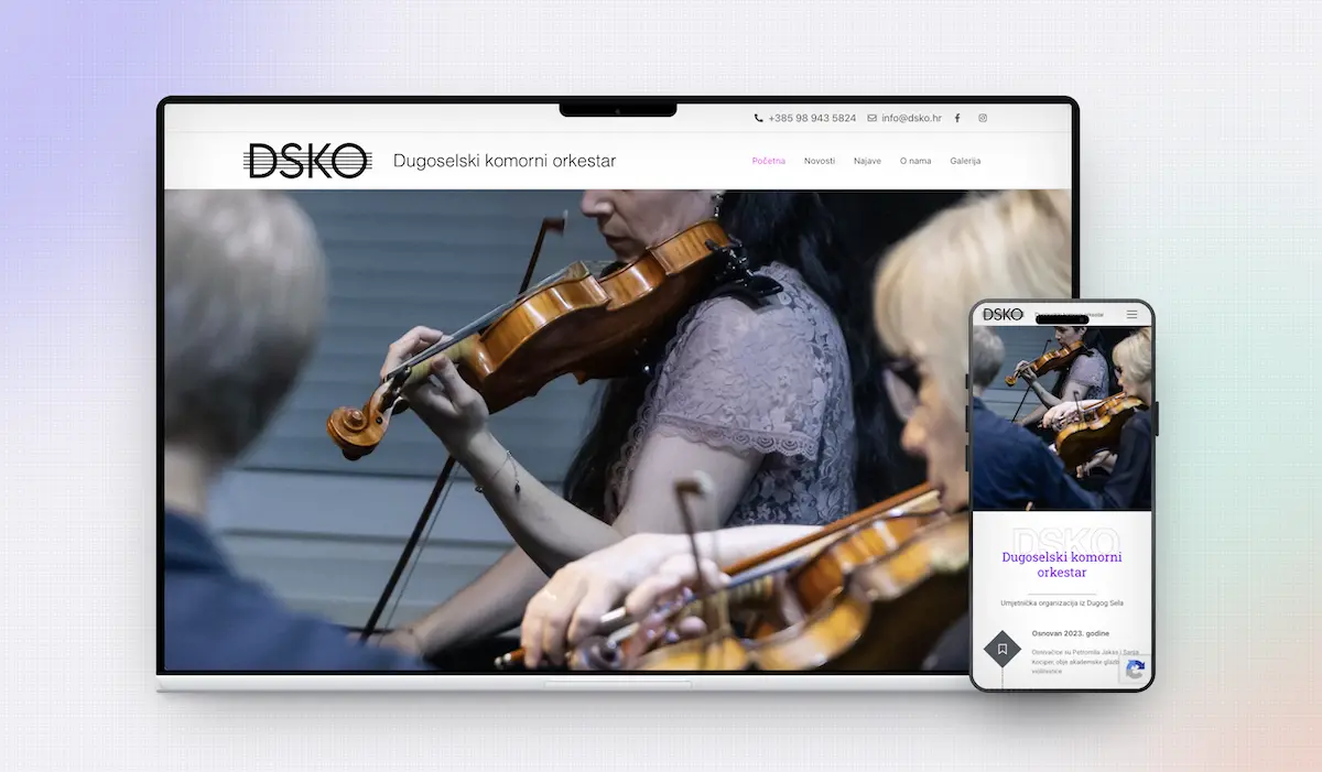 Responzivan web dizajn za DSKO prikazan na laptopu i mobitelu