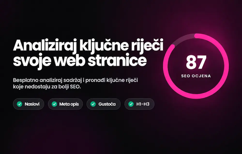 Besplatna analiza ključnih riječi za Vašu web stranicu